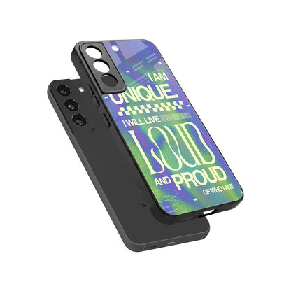 Uniquely Me sleek samsung galaxy s22 cover with tempered glass back and TPU edges