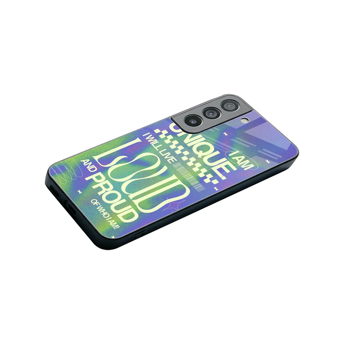 Uniquely Me stylish phone case for samsung galaxy s22 | glossy glass and slim fit