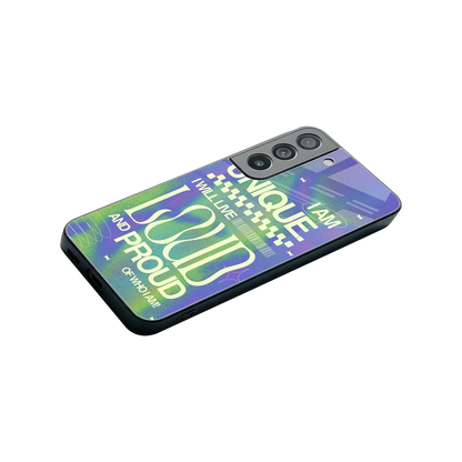 Uniquely Me stylish phone case for samsung galaxy s22 | glossy glass and slim fit