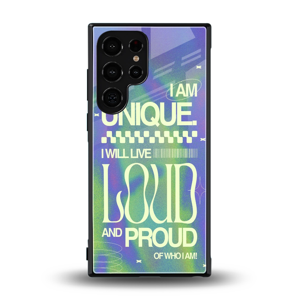 Uniquely Me back phone cover | glass case for samsung galaxy s24 ultra