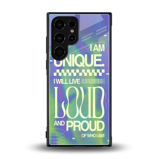 Uniquely Me back phone cover | glass case for samsung galaxy s24 ultra