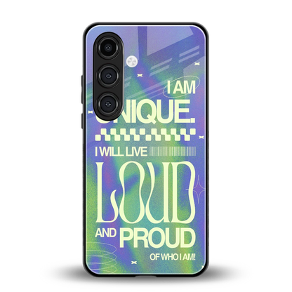 Uniquely Me back phone cover | glass case for samsung galaxy s24