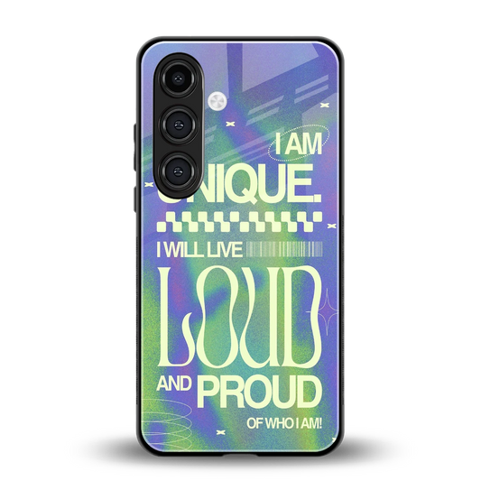Uniquely Me back phone cover | glass case for samsung galaxy s24