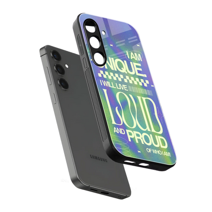 Uniquely Me sleek samsung galaxy s24 fe cover with tempered glass back and TPU edges