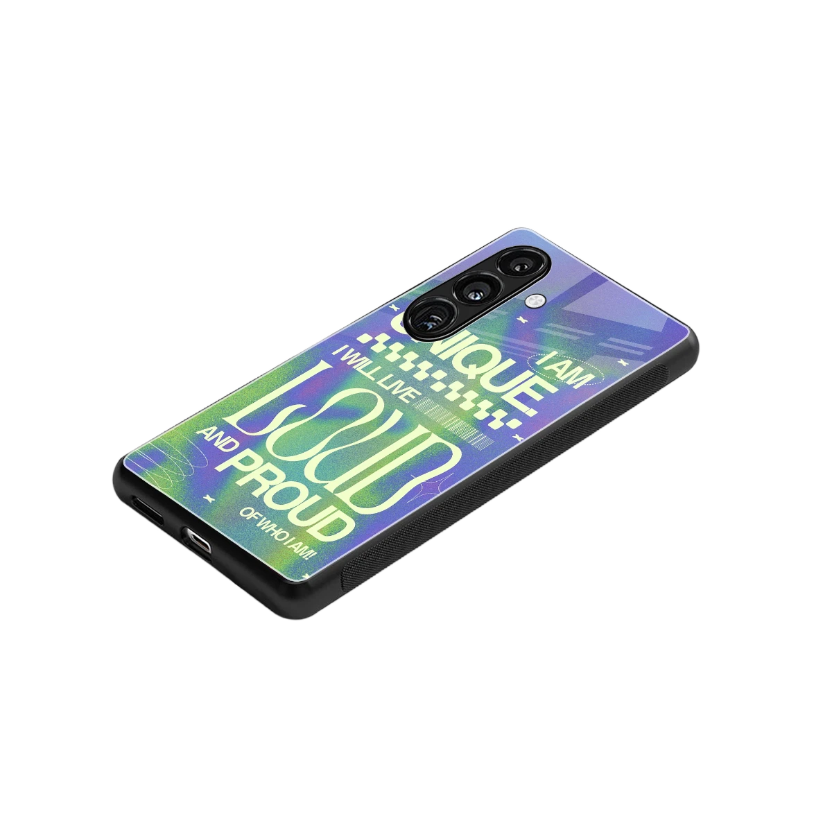 Uniquely Me stylish phone case for samsung galaxy s24 | glossy glass and slim fit