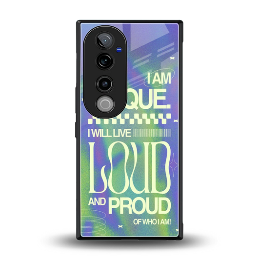 Uniquely Me back phone cover | glass case for vivo v40 pro