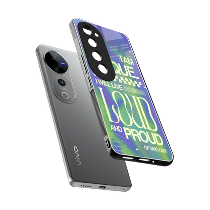 Uniquely Me sleek vivo v40 pro cover with tempered glass back and TPU edges