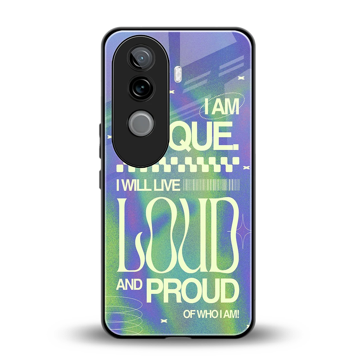 Uniquely Me back phone cover | glass case for vivo v40e