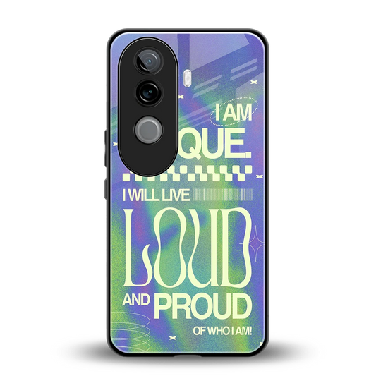Uniquely Me back phone cover | glass case for vivo v40e