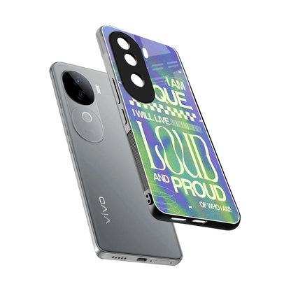 Uniquely Me sleek vivo v40e cover with tempered glass back and TPU edges