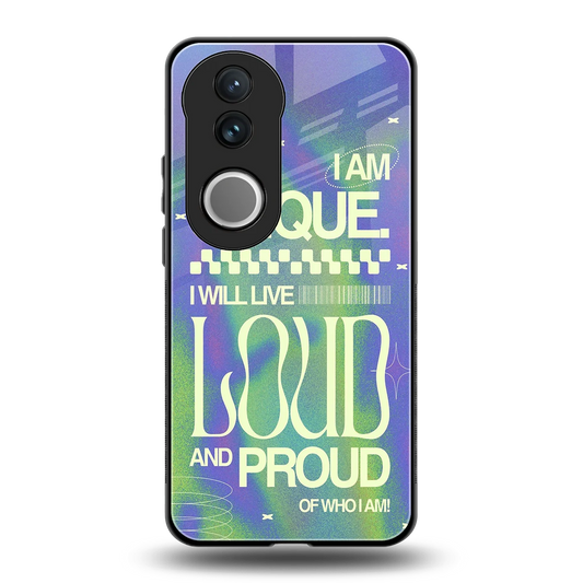 Uniquely Me back phone cover | glass case for vivo v50