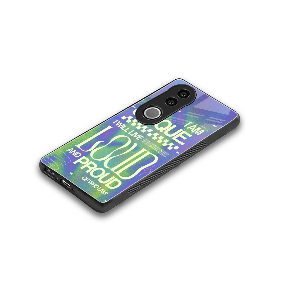Uniquely Me stylish phone case for vivo v50 | glossy glass and slim fit