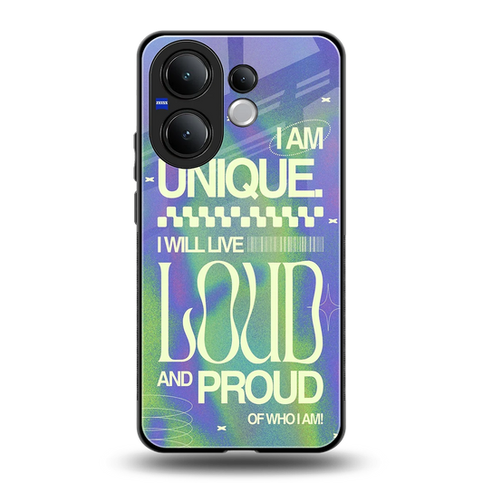 Uniquely Me back phone cover | glass case for vivo v60