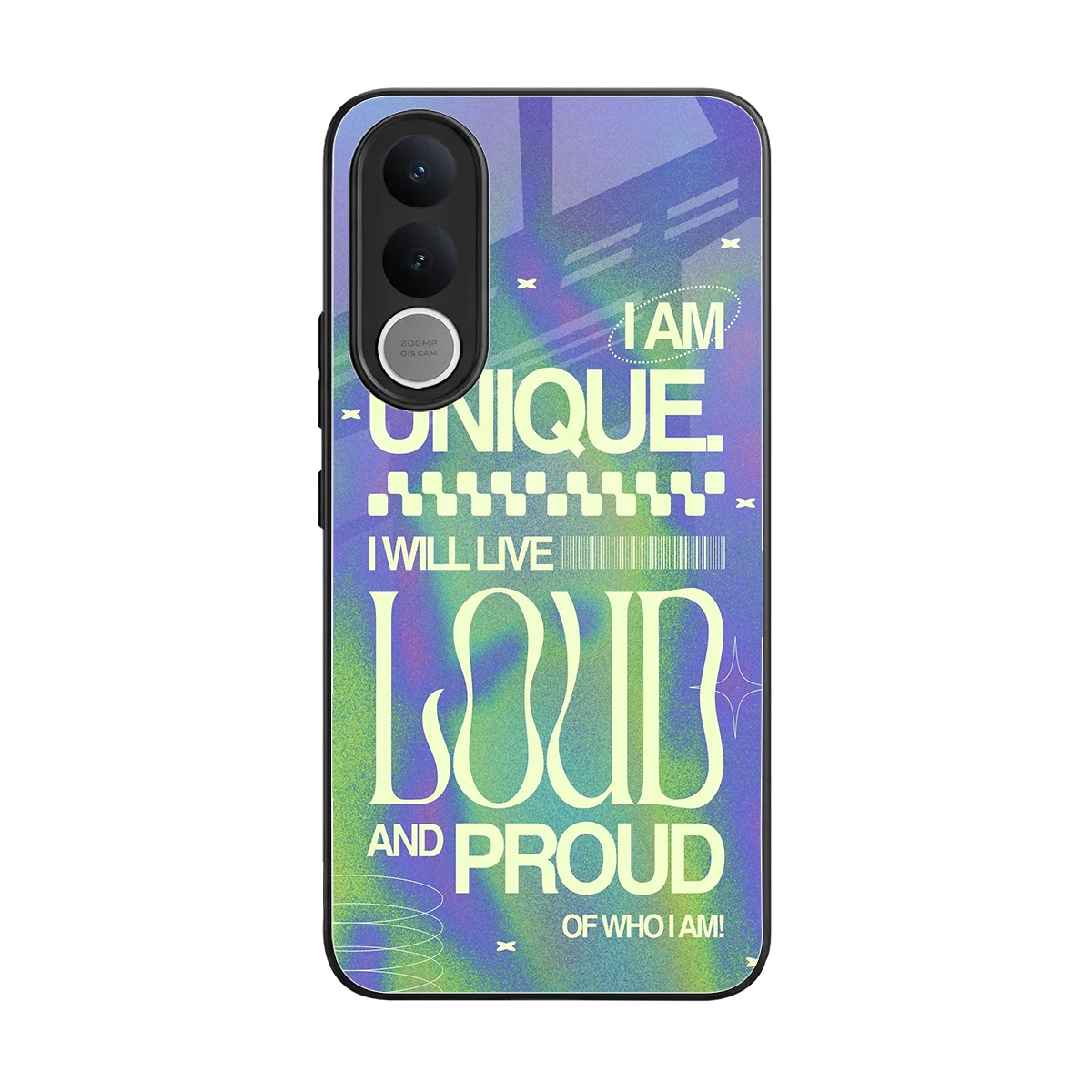 Uniquely Me back phone cover | glass case for vivo v70 fe