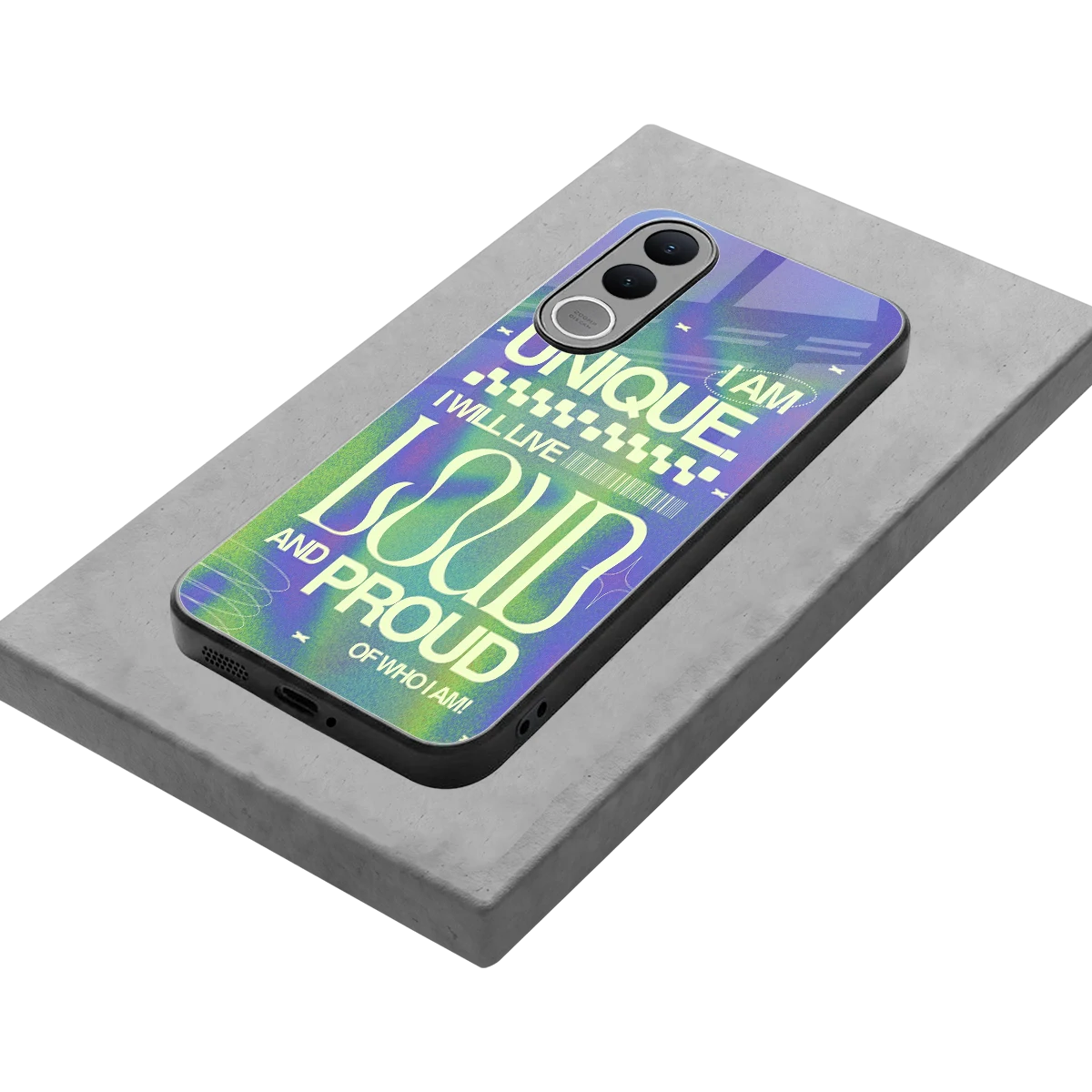 Uniquely Me stylish phone case for vivo v70 fe | glossy glass and slim fit