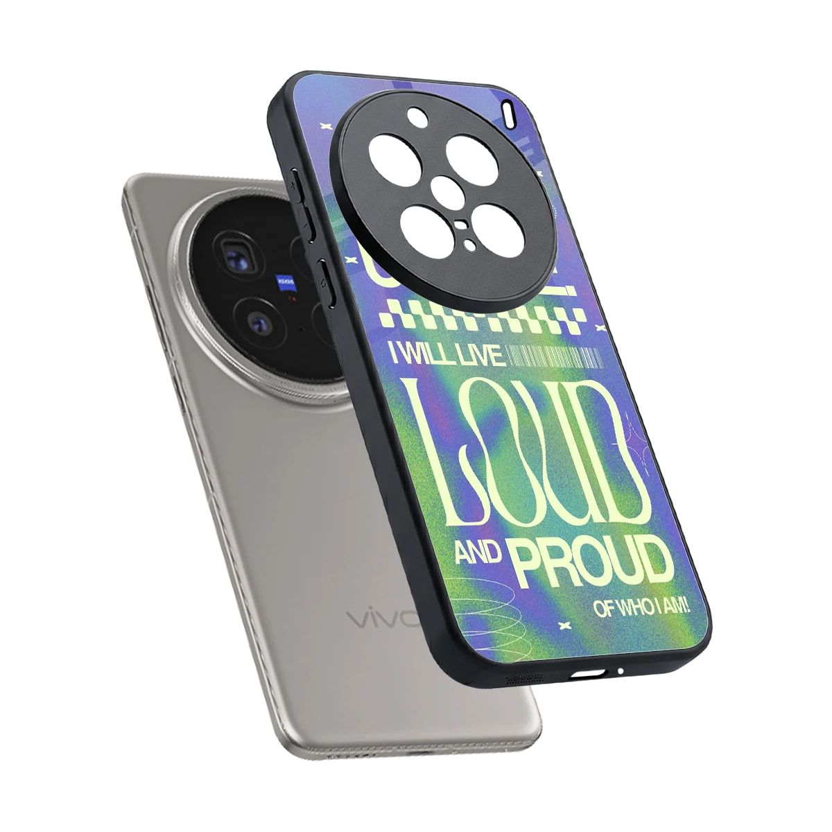 Uniquely Me sleek vivo x200 pro cover with tempered glass back and TPU edges