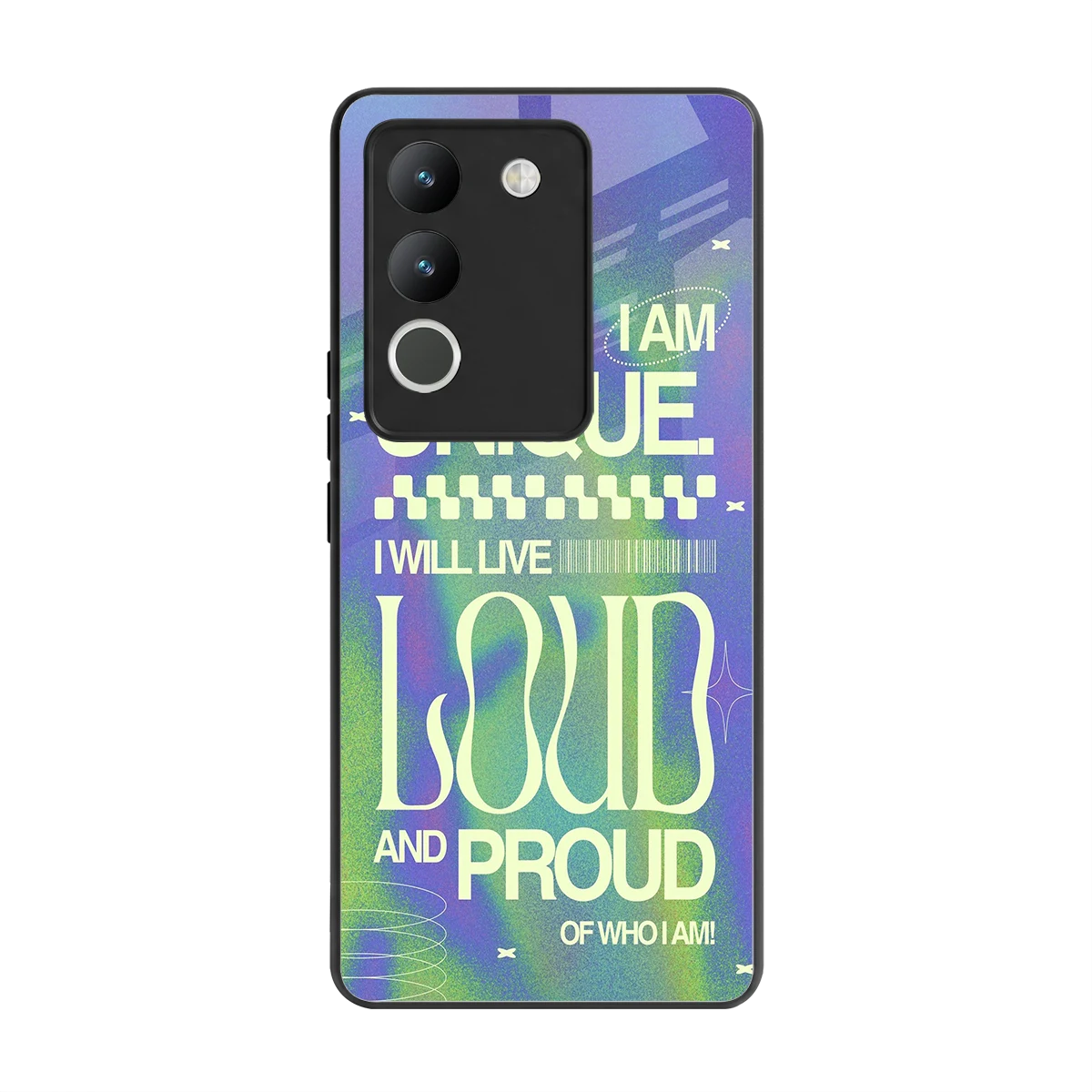 Uniquely Me back phone cover | glass case for vivo y200 5g