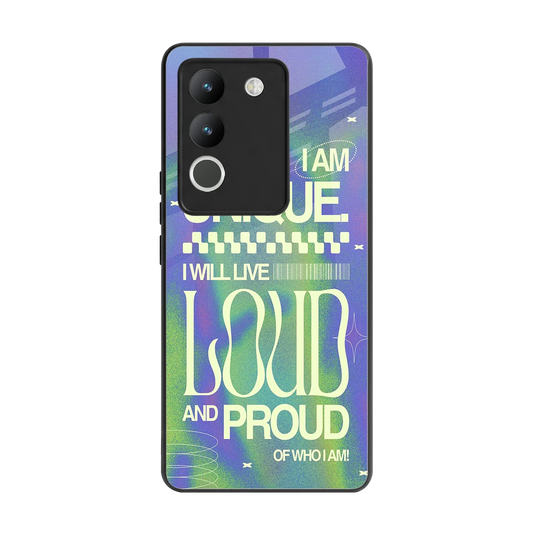 Uniquely Me back phone cover | glass case for vivo y200 5g