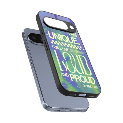 Uniquely Me sleek google pixel 10 cover with tempered glass back and TPU edges