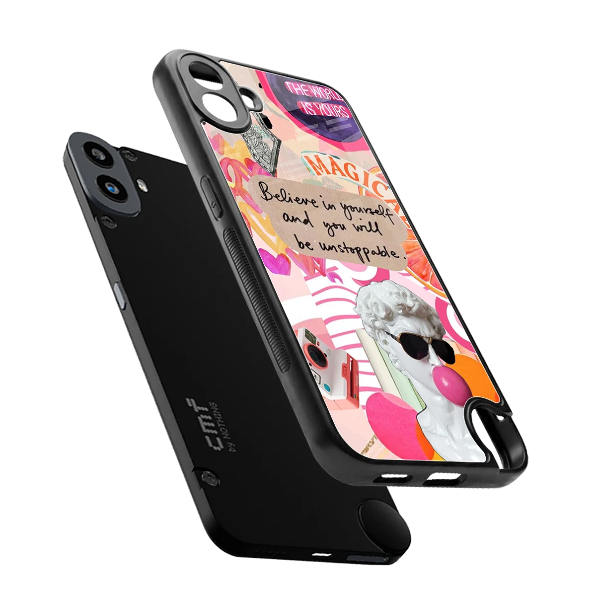Unstoppable sleek cmf nothing phone 1 cover with tempered glass back and TPU edges