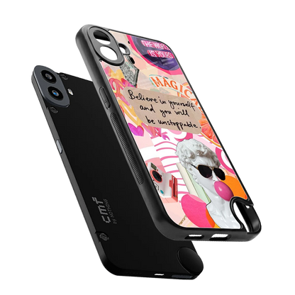 Unstoppable sleek cmf nothing phone 1 cover with tempered glass back and TPU edges