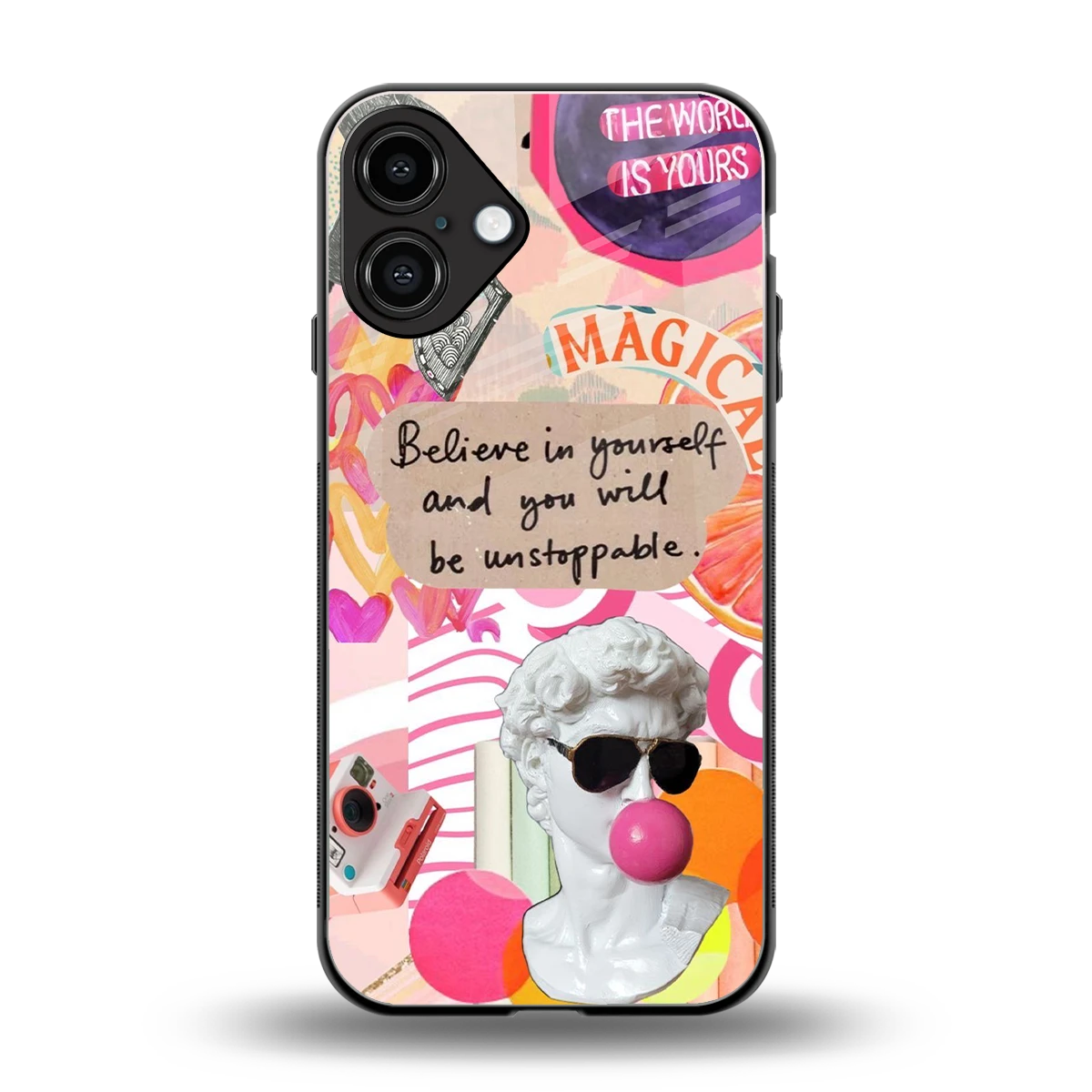 Unstoppable back phone cover | glass case for iphone 16 plus