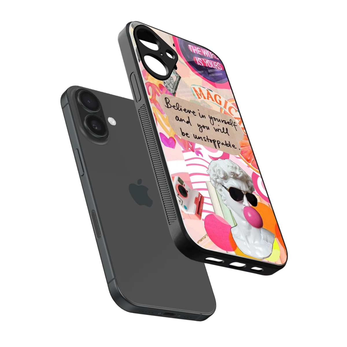 Unstoppable sleek iphone 16 plus cover with tempered glass back and TPU edges