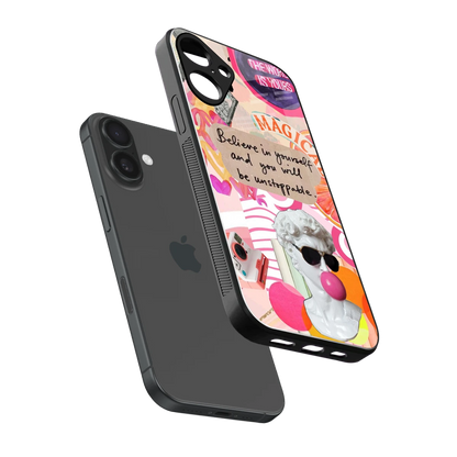 Unstoppable sleek iphone 16 plus cover with tempered glass back and TPU edges