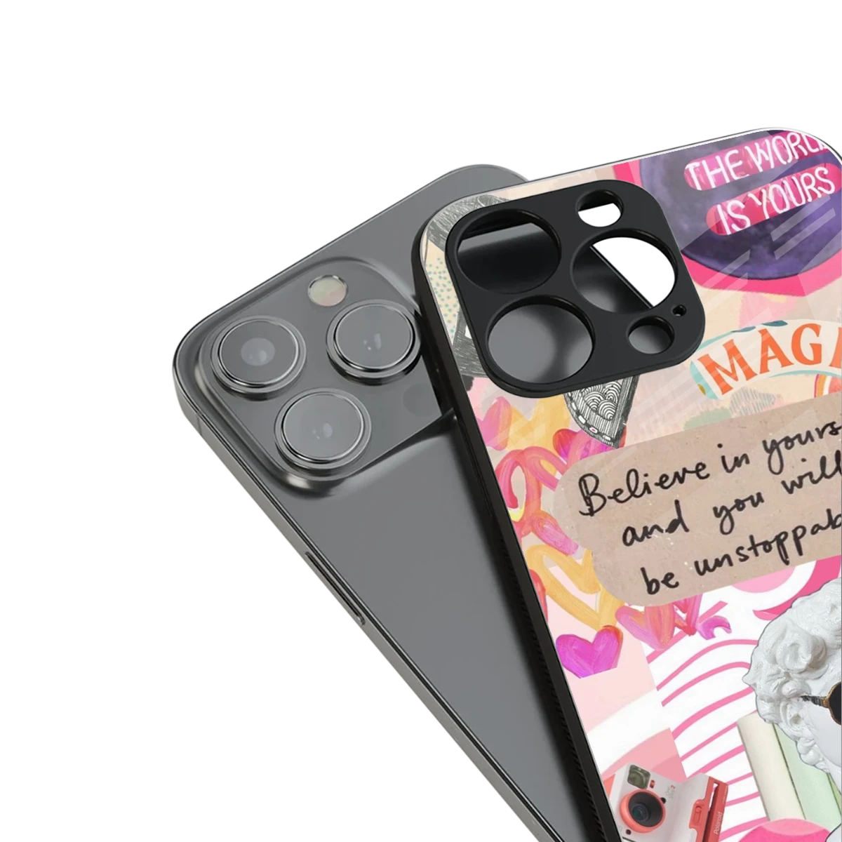 Unstoppable stylish phone case for iphone 15 pro | glossy glass and slim fit
