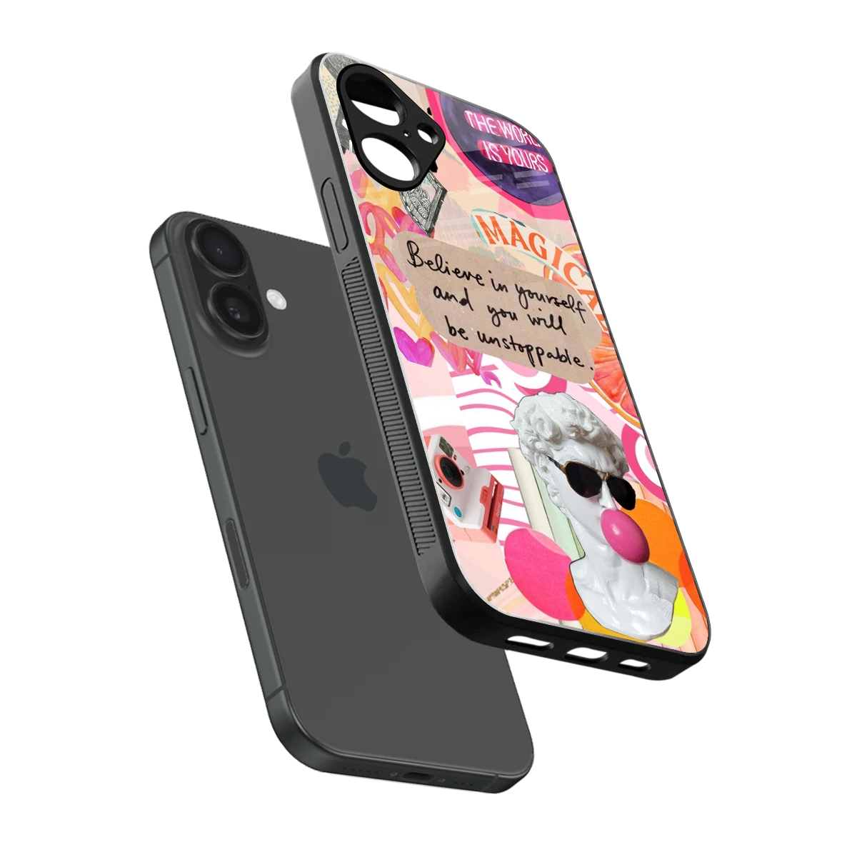 Unstoppable sleek iPhone 16 cover with tempered glass back and TPU edges