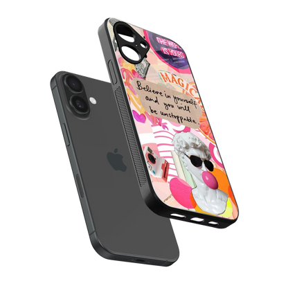Unstoppable sleek iPhone 16 cover with tempered glass back and TPU edges