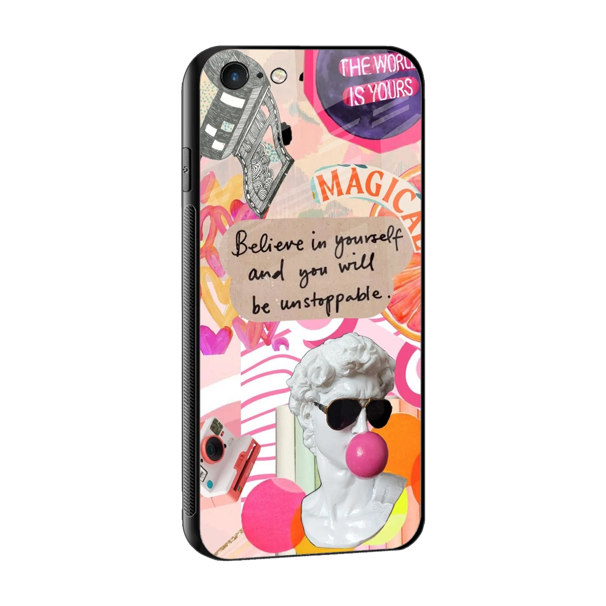 Unstoppable sleek iphone 6s plus cover with tempered glass back and TPU edges