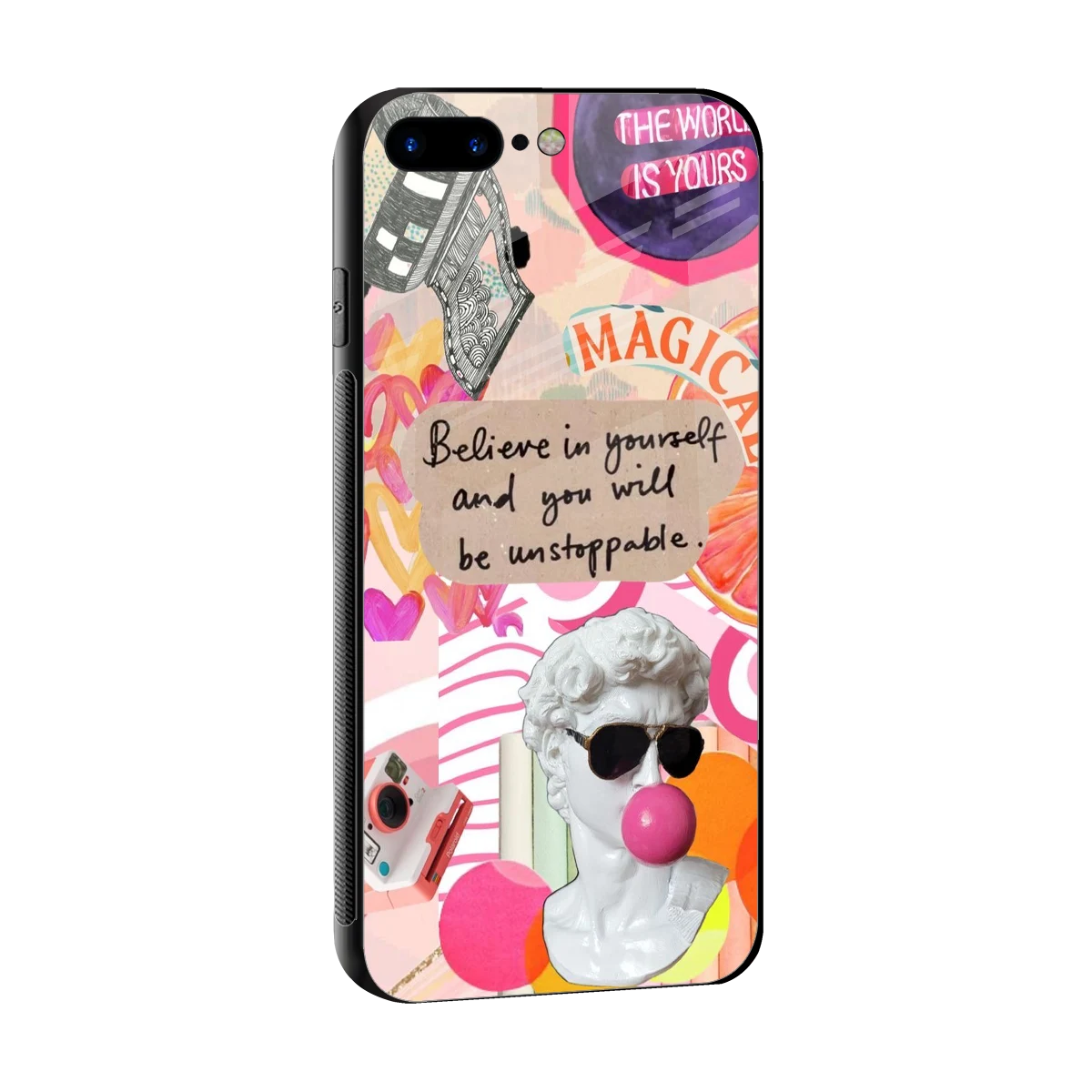 Unstoppable sleek iphone 8 plus cover with tempered glass back and TPU edges