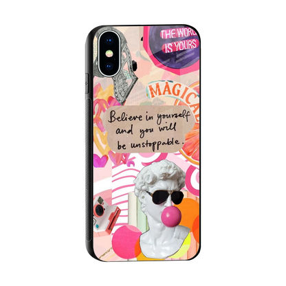 Unstoppable sleek iphone xs cover with tempered glass back and TPU edges