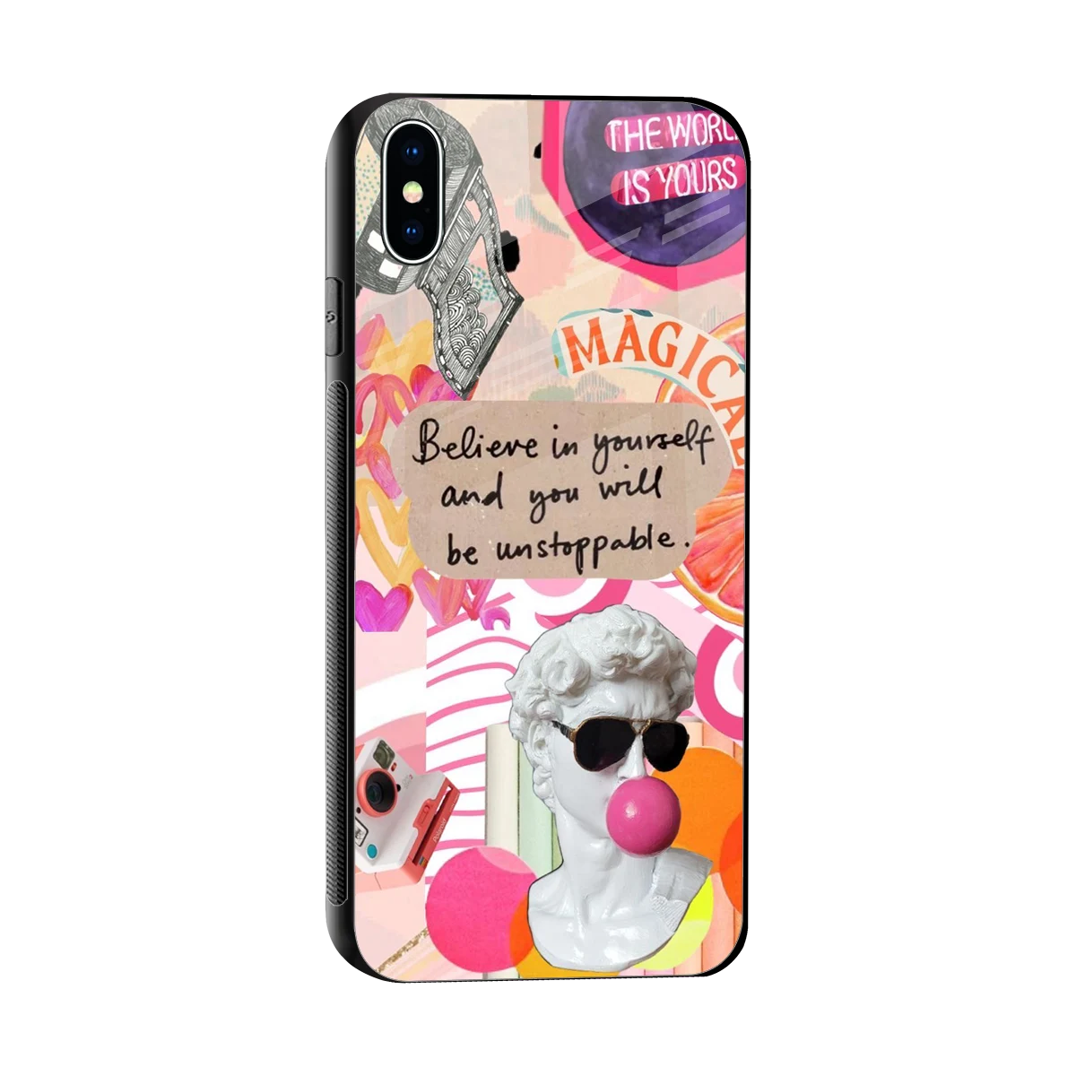 Unstoppable sleek iphone xs max cover with tempered glass back and TPU edges