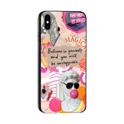 Unstoppable sleek iphone xs max cover with tempered glass back and TPU edges