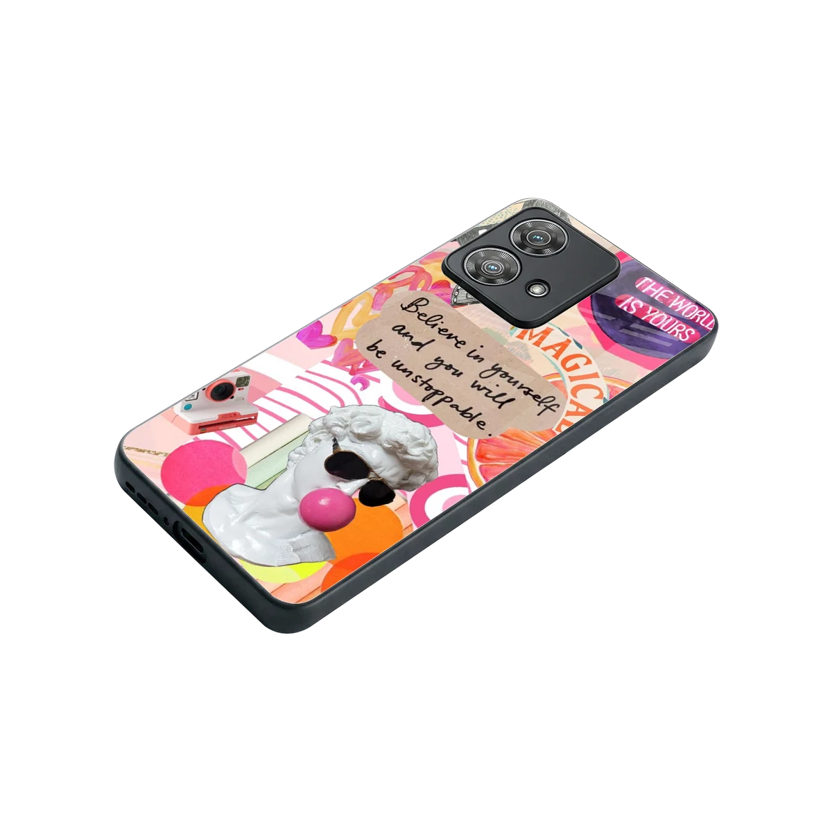 Unstoppable stylish phone case for motorola edge 40 neo 5g | glossy glass and slim fit
