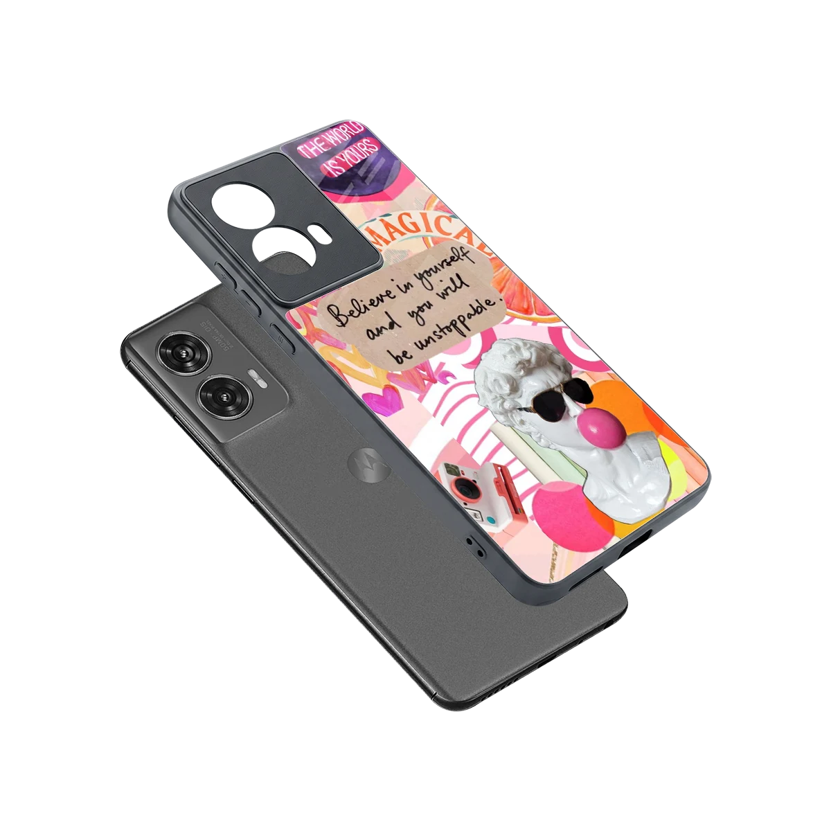 Unstoppable sleek motorola edge 50 fusion cover with tempered glass back and TPU edges