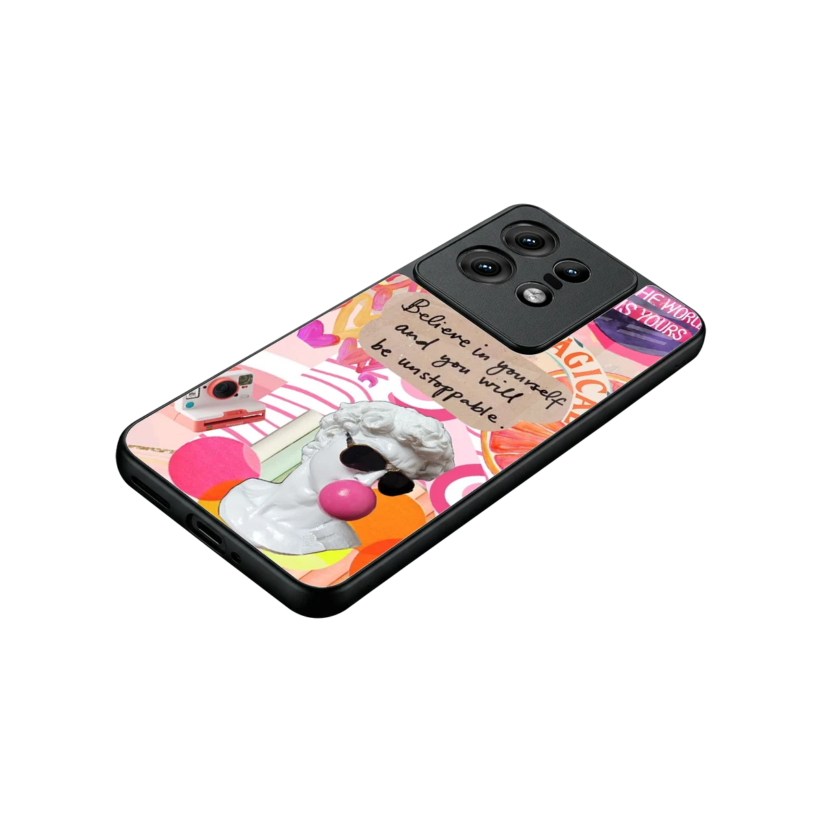 Unstoppable stylish phone case for motorola edge 50 pro | glossy glass and slim fit