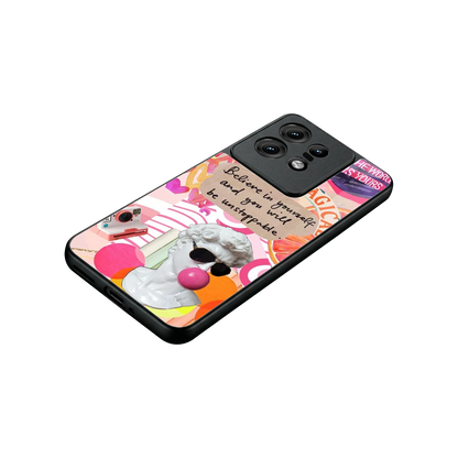 Unstoppable stylish phone case for motorola edge 50 pro | glossy glass and slim fit