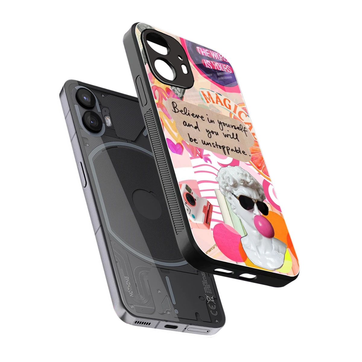 Unstoppable sleek nothing phone 2 cover with tempered glass back and TPU edges