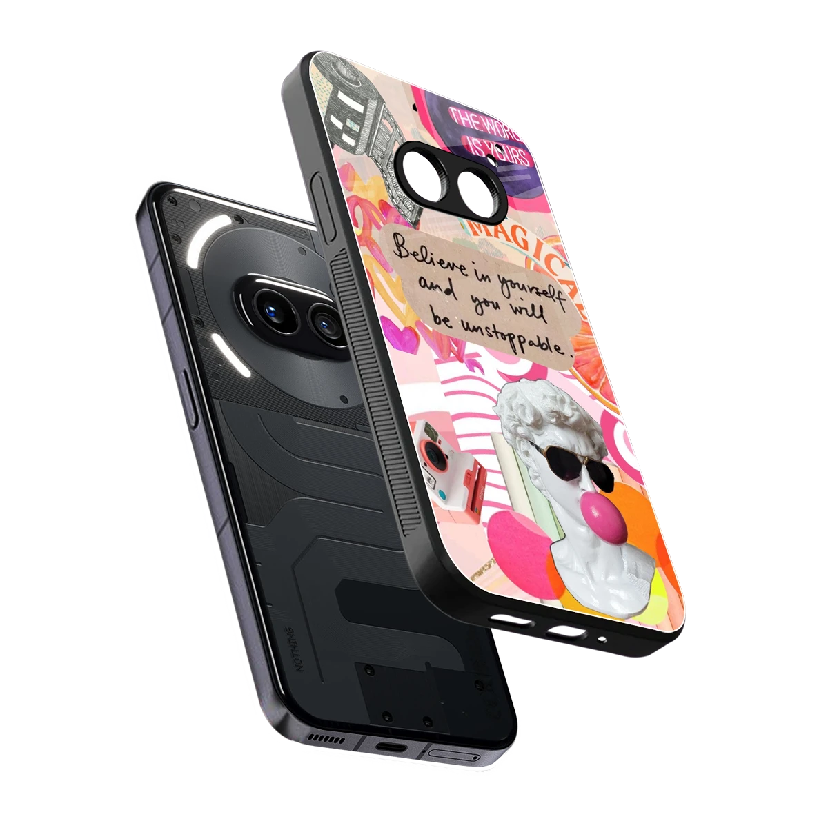 Unstoppable sleek nothing phone 2a cover with tempered glass back and TPU edges