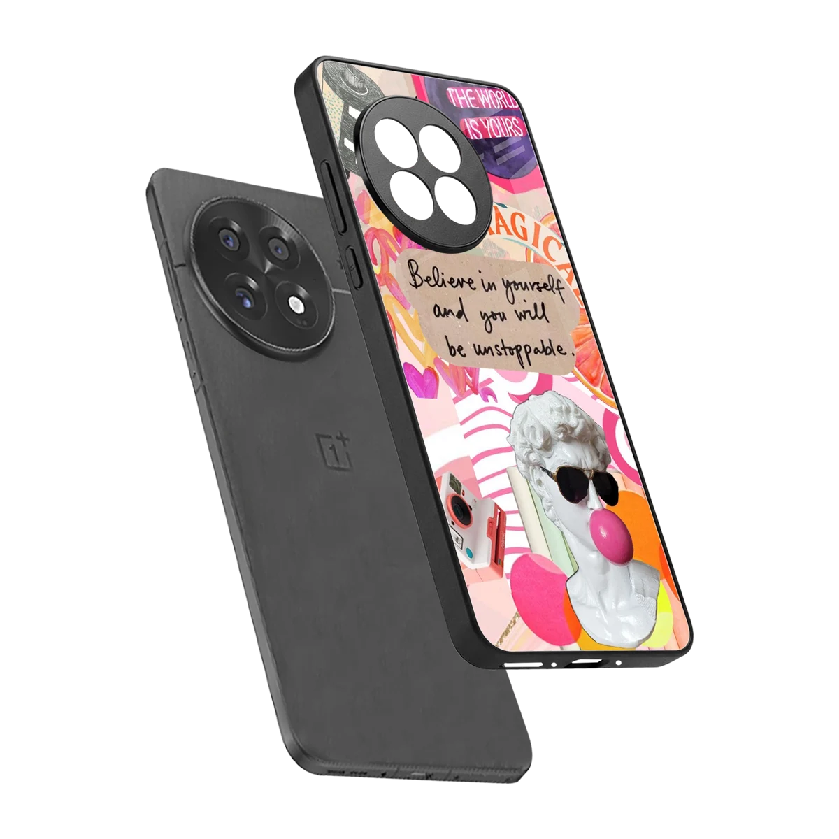 Unstoppable sleek oneplus 13r cover with tempered glass back and TPU edges