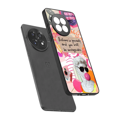 Unstoppable sleek oneplus 13r cover with tempered glass back and TPU edges