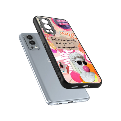 Unstoppable sleek oneplus nord 2 cover with tempered glass back and TPU edges