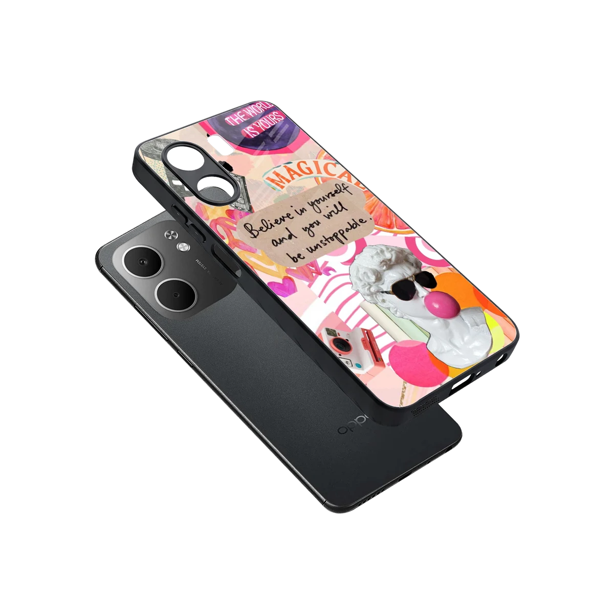 Unstoppable sleek oppo a5x 5g cover with tempered glass back and TPU edges