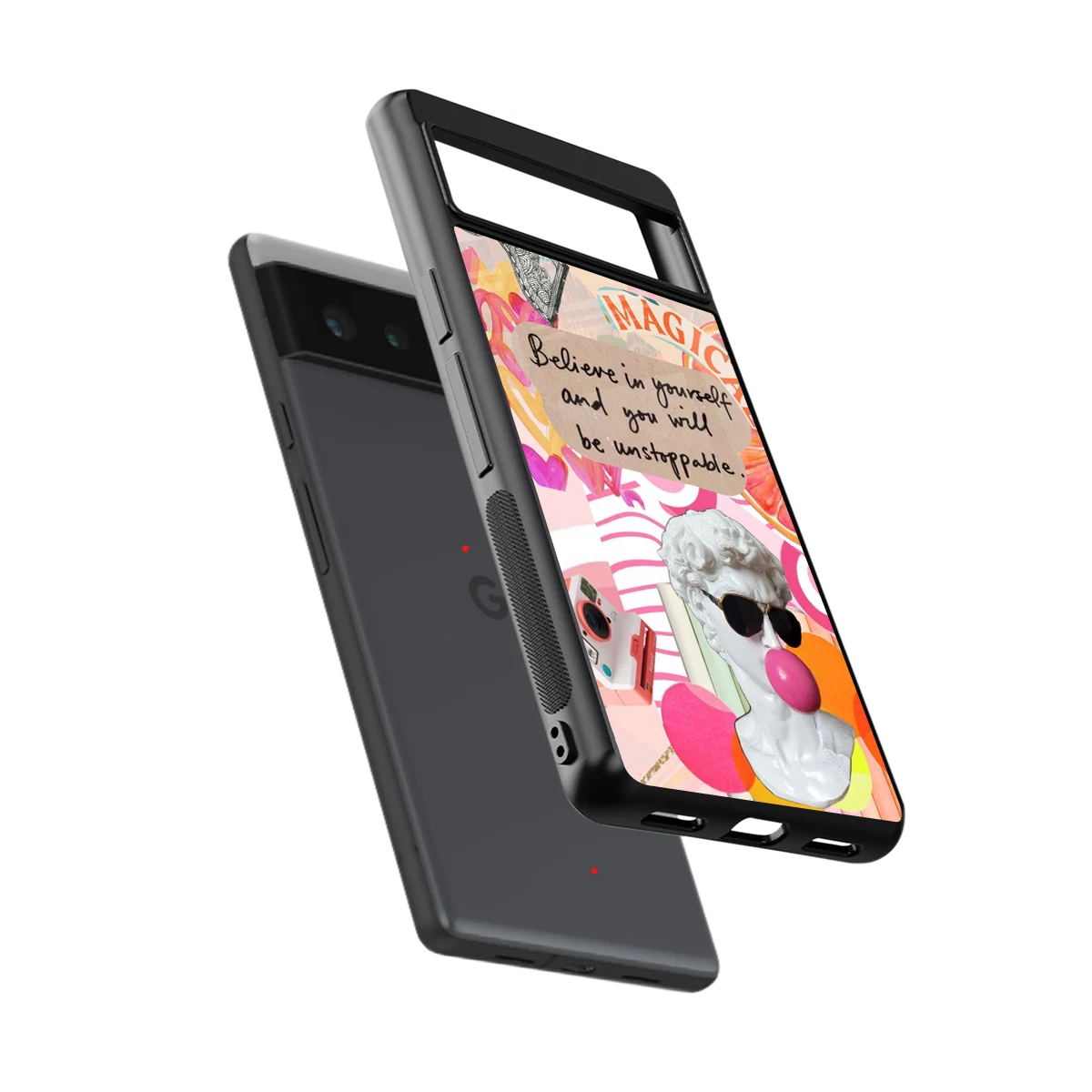 Unstoppable sleek google pixel 6a cover with tempered glass back and TPU edges