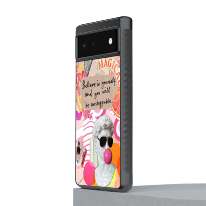 Unstoppable stylish phone case for google pixel 6a | glossy glass and slim fit