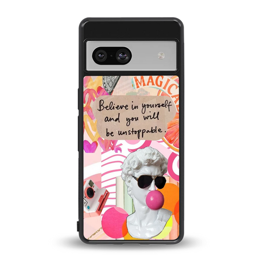 Unstoppable back phone cover | glass case for google pixel 7a