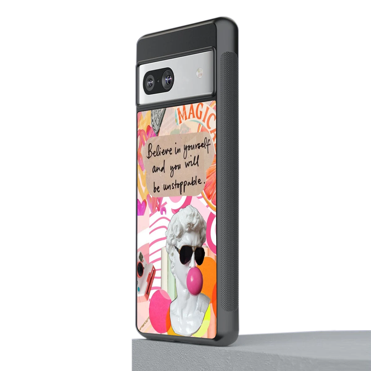 Unstoppable stylish phone case for google pixel 7a | glossy glass and slim fit